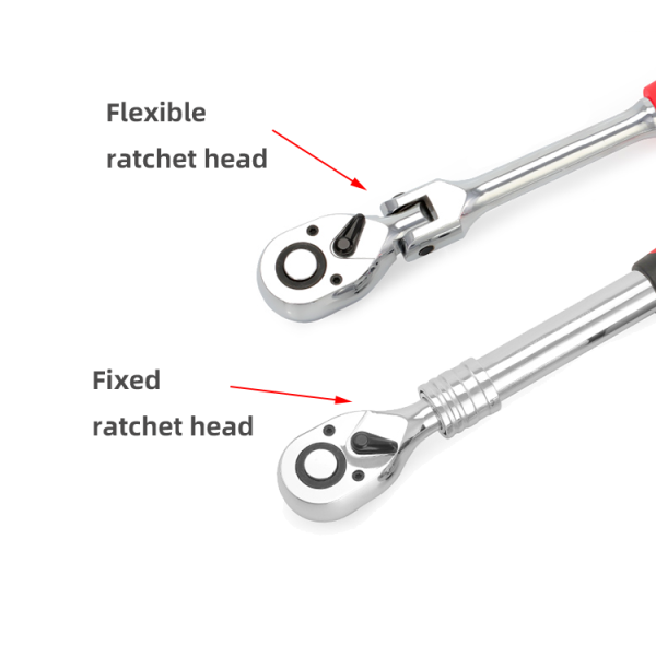 1/2 3/8 1/4 flexible head and extended handle quick release ratchet wrench chrome vanadium steel socket auto hand tools