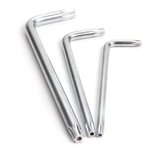 hand tool l shaped t8 t30 carbon steel plum wrench anti theft key wrench with hole oem customizable