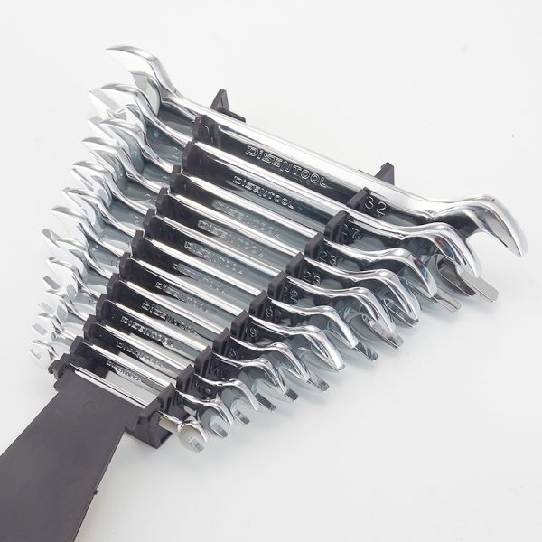 disen hand tools mirror dual open end dull wrench spanner set 12pcs