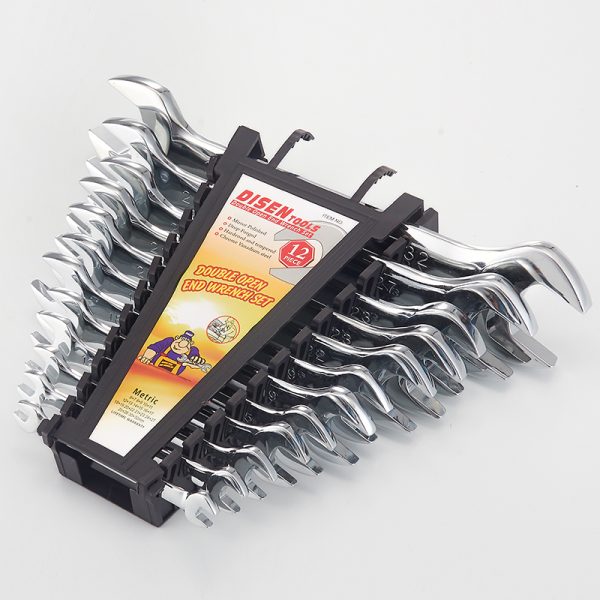 disen hand tools mirror dual open end dull wrench spanner set 12pcs
