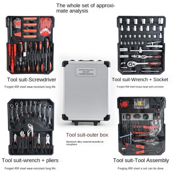 household multi functional maintenance suit for electricians full set of hand tools repair manual wholesale hardware toolbox
