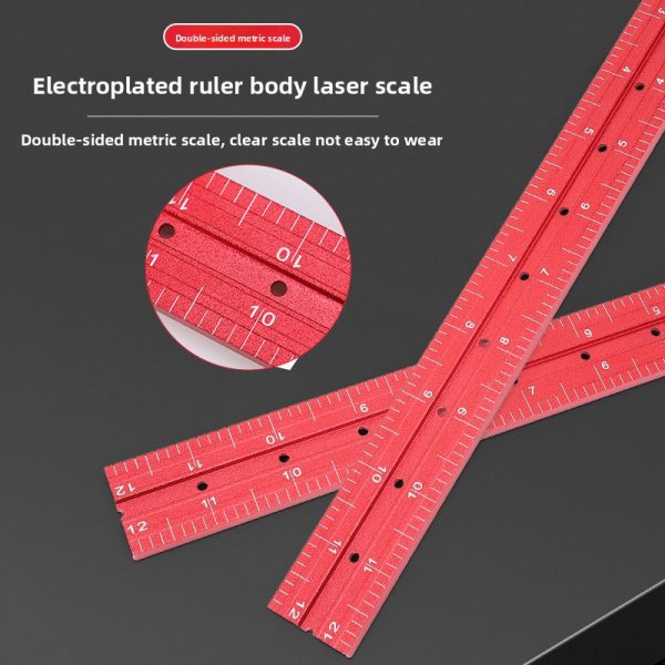 heavy duty combination square, aluminum alloy 45°/90°woodworking square, multifunctional rafter combo square measuring tools