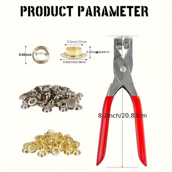 buttonhole tool set hand held punch pliers portable rivet manual punch 12mm metal ring air hole pliers grommets plier