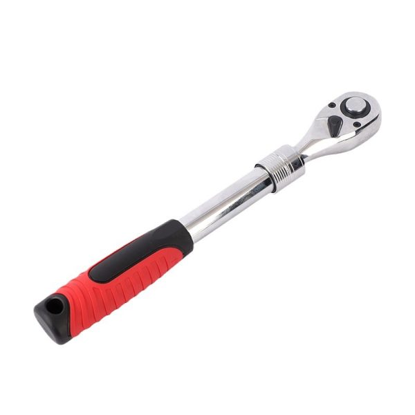 1/2 3/8 1/4 flexible head and extended handle quick release ratchet wrench chrome vanadium steel socket auto hand tools