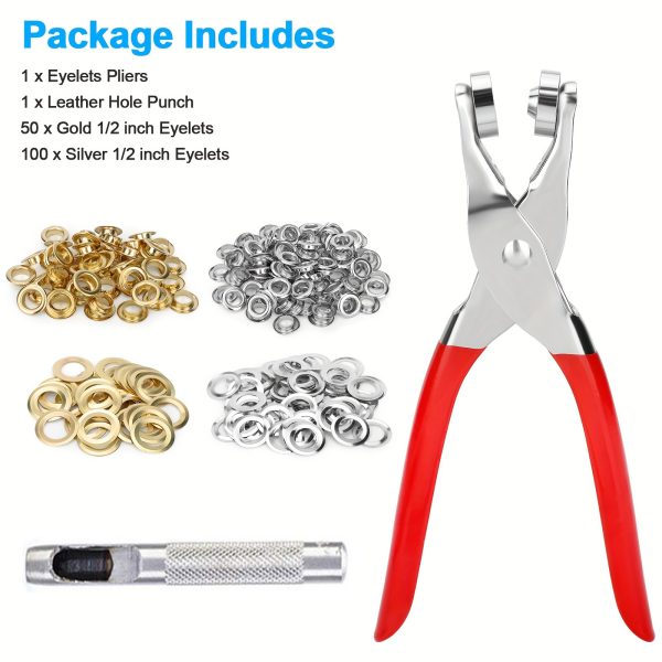 buttonhole tool set hand held punch pliers portable rivet manual punch 12mm metal ring air hole pliers grommets plier