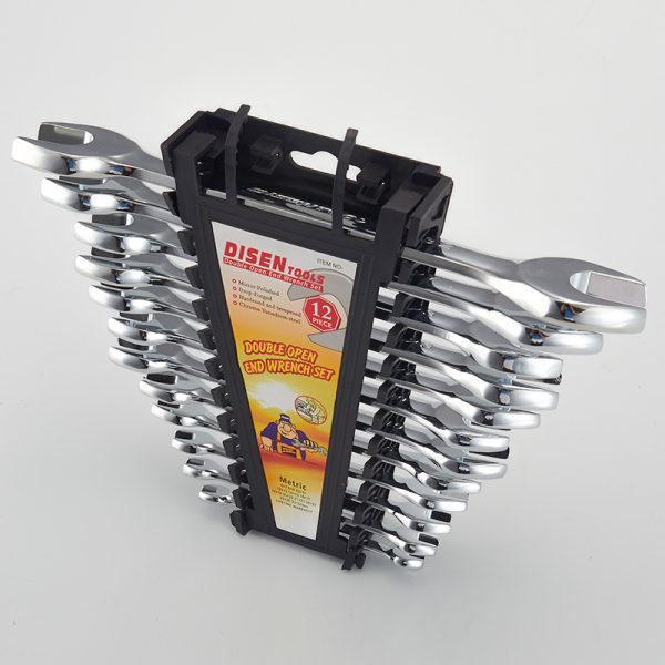 disen hand tools mirror dual open end dull wrench spanner set 12pcs