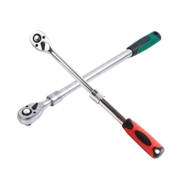 1/2 3/8 1/4 flexible head and extended handle quick release ratchet wrench chrome vanadium steel socket auto hand tools