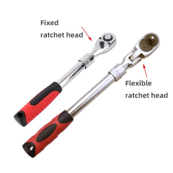 1/2 3/8 1/4 flexible head and extended handle quick release ratchet wrench chrome vanadium steel socket auto hand tools