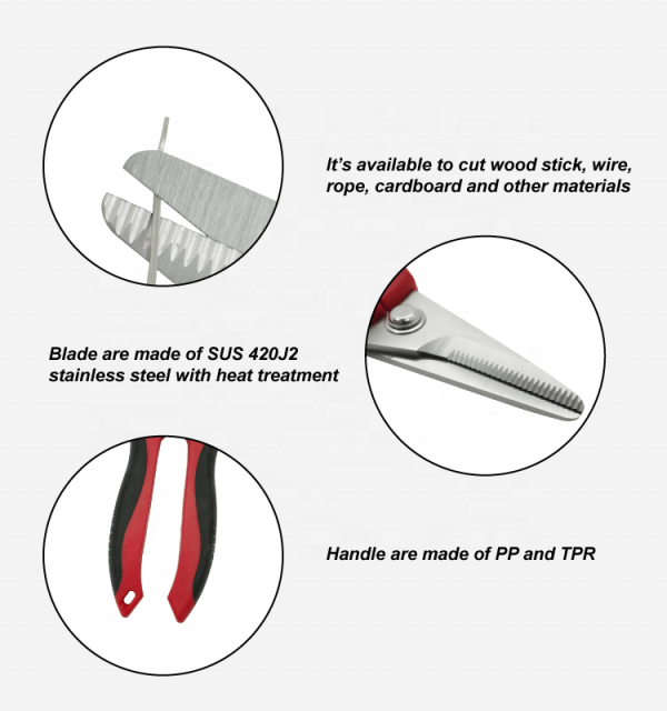 stainless steel multi purpose shears cutter hand tool scissor